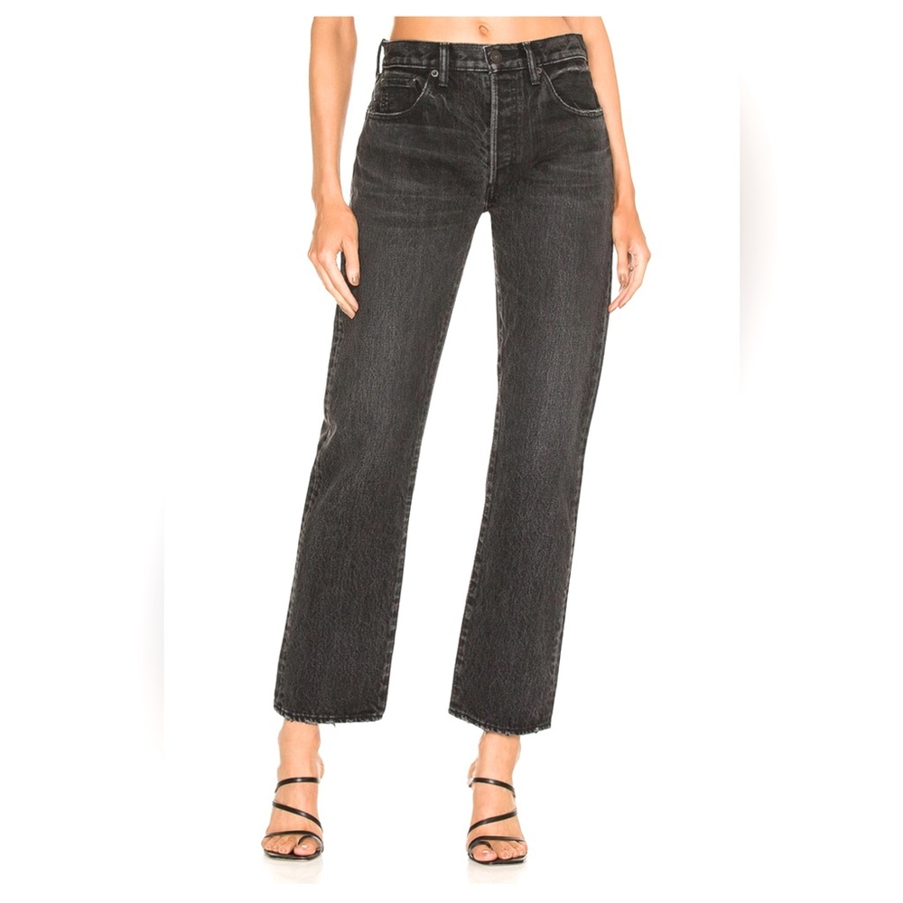 Moussy Mckinley Straight Leg Jeans in Black